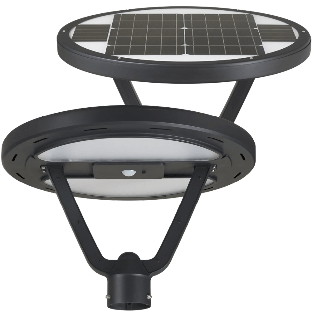 Solera SL-CPT-25L-40K-BK-G1 Solar Post Top Light For Walkways, Pathways, and Driveways. 2500 Lumens, 4000K. The Solar Panel Is Built Into The Top Of The Fixture, The Battery Is Inside The Fixture. It Also Features A Motion Sensor, Photo Cell, And Remote Control. Solera Is A Division Of Light Efficient Design. Commercial Solar Lighting from LED Network