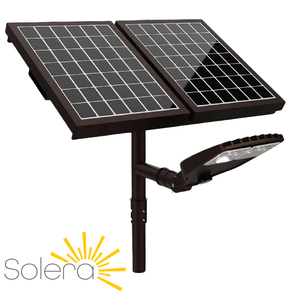 Solera SL-SAL-100L-FC Solar Lighting System Solar Area Light 10000 Lumens FlexColor 3000K 4000K 5000K Type III Optics Off-Grid Lighting for Canada from LED Network