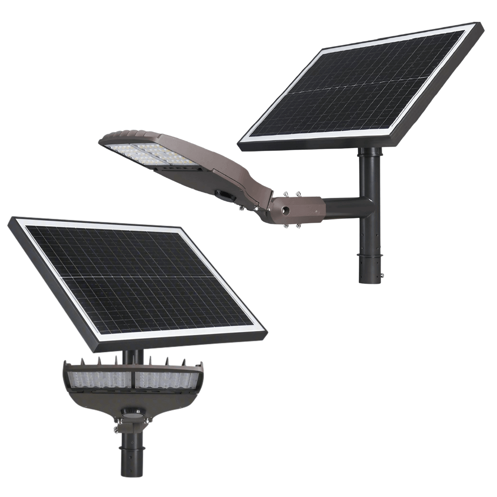 Solera SL-SAL-60L-FC-T3-BK-G3 LED Solar Light 3000K 4000K 5000K Type III Optics 6000 Lumen Solar Outside Lighting for Parking Lots, Driveways, and Pathways with Cold Weather Battery for Canadian Winters from LED Network