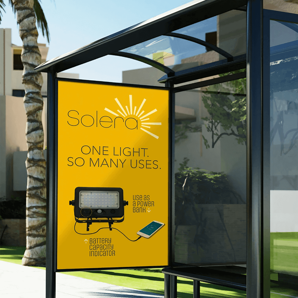 Solera SL-SMFL-10W-40K-BK-G1 Multipurpose Portable Solar Work Light and Solar Flood Light with PIR Motion Sensor 4000K 1100 Lumens from LED Network