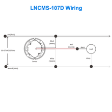 Wiring Of The LNCMS-107D LN Dual Technology Networked Ceiling Occupancy Sensor PIR And Ultrasonic For Wireless Lighting Control System 120-277v UL DLC LN Wireless Lighting Controls From LED Network