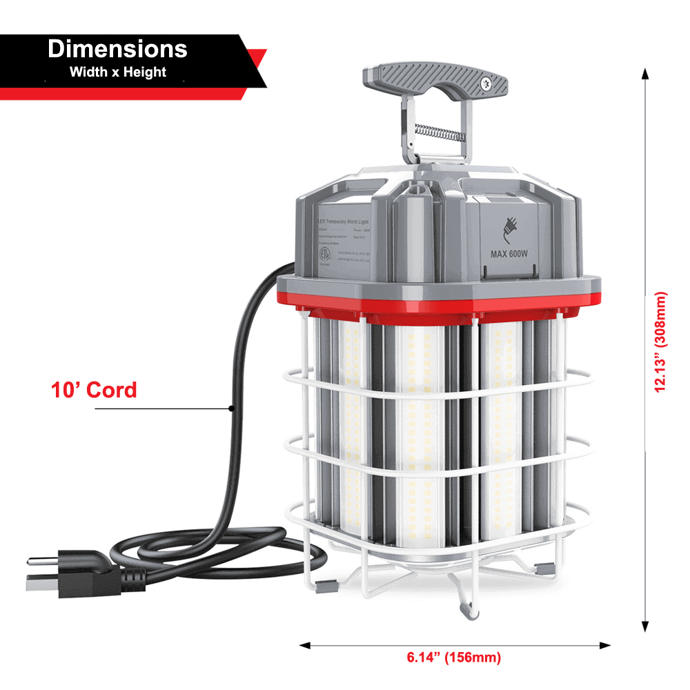 100 Watt Linkable LED Temporary Work Light Construction Light 5000k 14000 Lumens cETL 100-277v LED Network 9