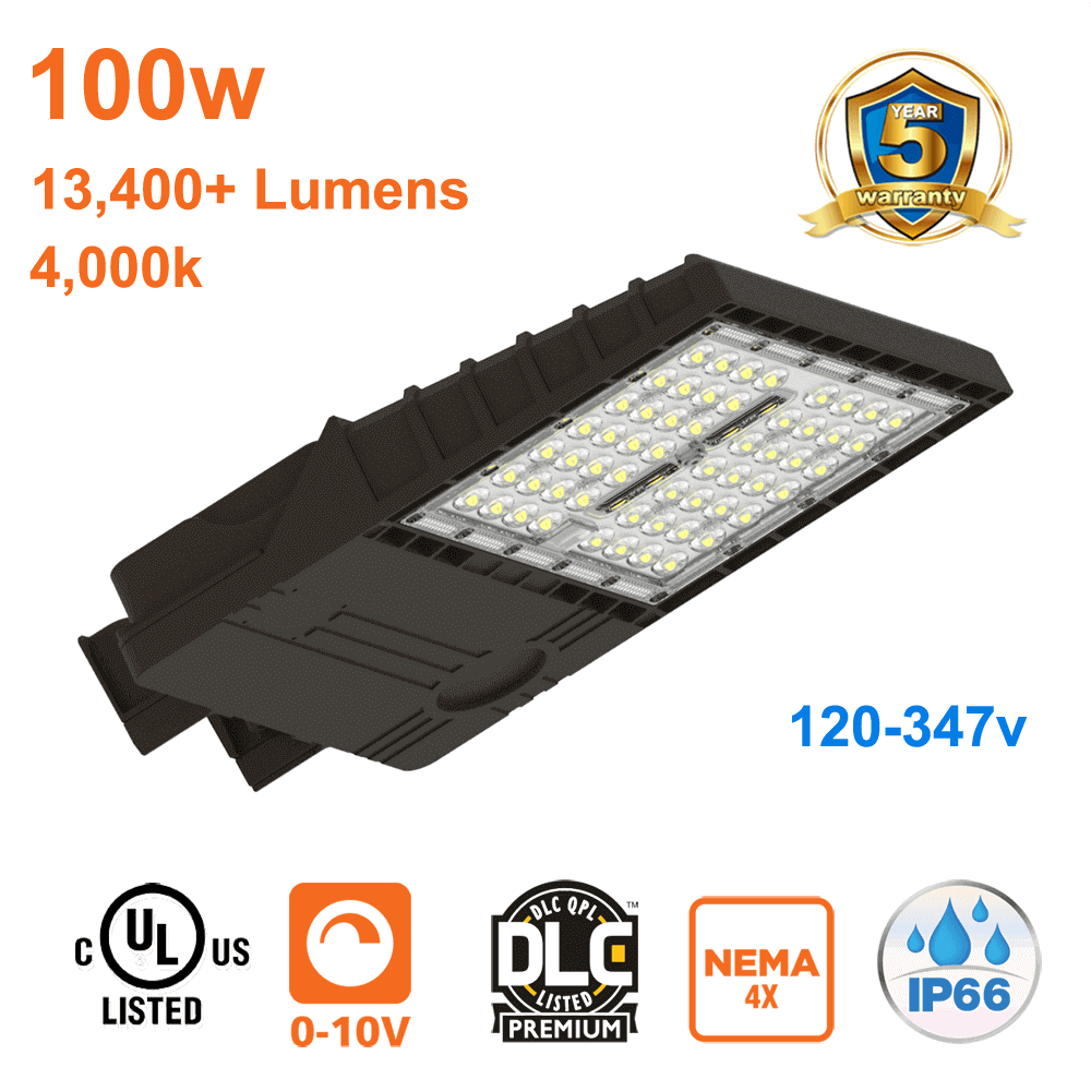 100watt Flood Light Parking Lot Light 4000k 13400 Lumens 120-347v cUL  1