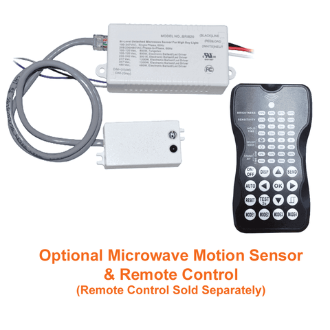 Motion Sensor And Remote Control For High Output 100watt High Bay 4000k 16600 Lumens 120-347v cUL Dimmable