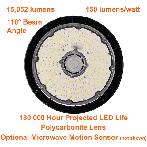 100watt LED UFO High Bay 4000k 15000 Lumens cUL 120-347v 0-10v Dimmable 4