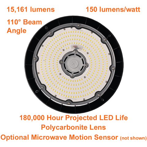 100watt LED UFO High Bay 5000k 15100 Lumens cUL 120-347v 0-10v Dimmable 4
