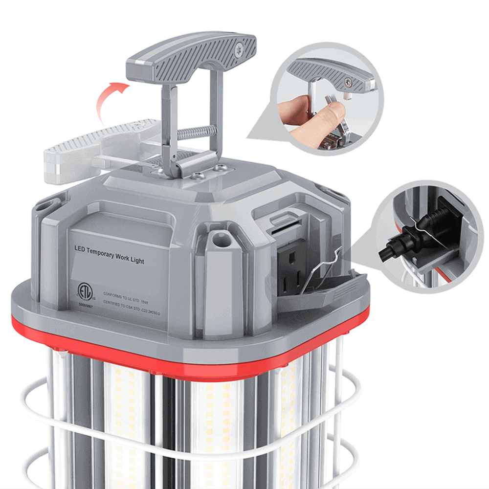150 Watt Linkable LED Temporary Work Light Construction Light 5000k 21000 Lumens cETL 100-277v LED Network 7