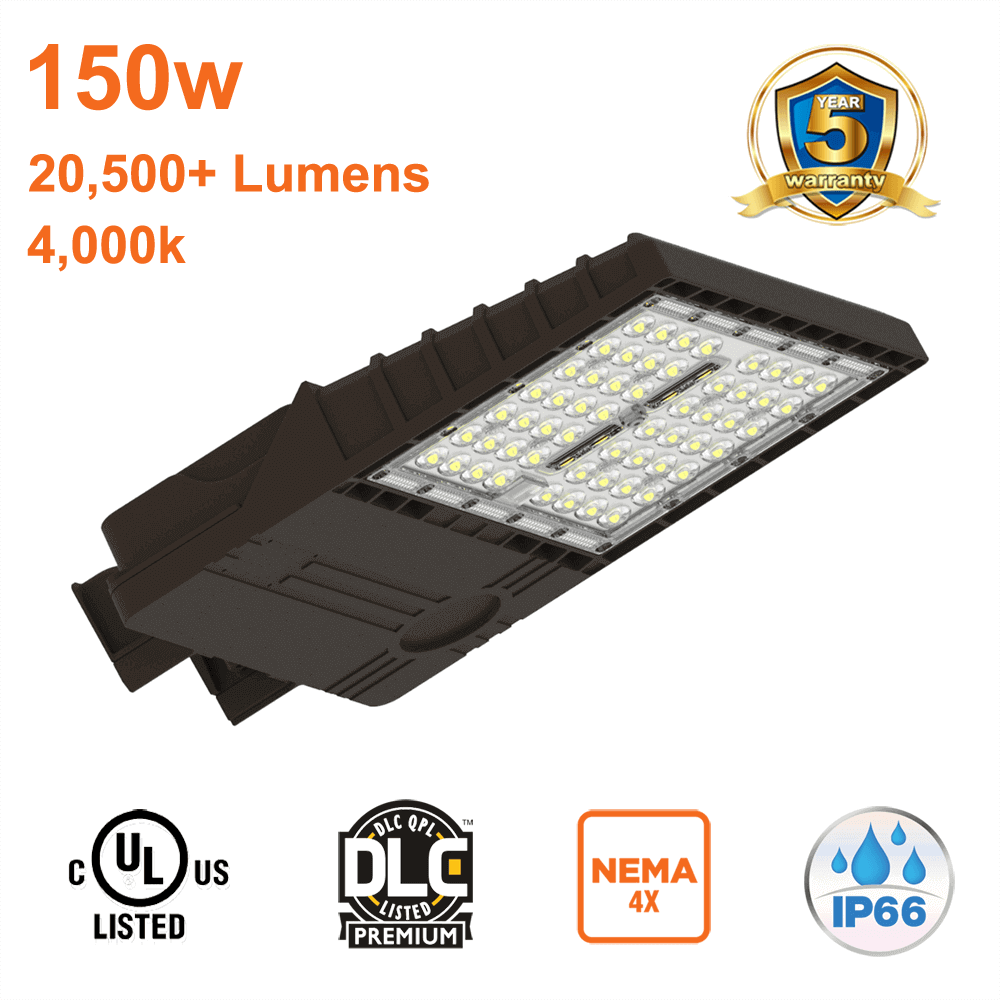 150watt Flood Light Parking Lot Light 4000k 20800 Lumens 120-347v cUL