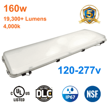 160watt Vapour Tight LED High Bay 4000k 19300 Lumens cUL 120-277v 0-10v Dimmable 1