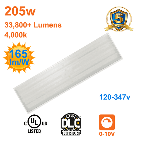 High Output 205watt High Bay 4000k 33800 Lumens 120-347v cUL Dimmable 1