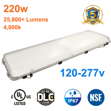 220watt Vapour Tight LED High Bay 4000k 25800 Lumens cUL 120-277v 0-10v Dimmable 1