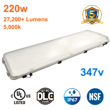 220watt Vapour Tight LED High Bay 5000k 27200 Lumens cUL 347v 0-10v Dimmable 1