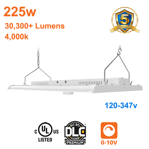 225watt LED High Bay 4000k 30300 Lumens cUL 120-347v 0-10v Dimmable 1