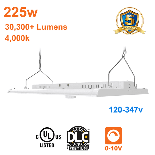 225watt LED High Bay 4000k 30300 Lumens cUL 120-347v 0-10v Dimmable 1