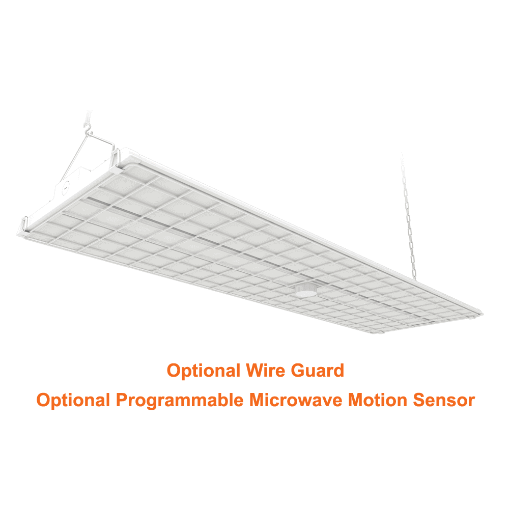 Wire Guard And Motion Sensor For 225watt LED High Bay 5000k 30300 Lumens cUL 120-347v 0-10v Dimmable