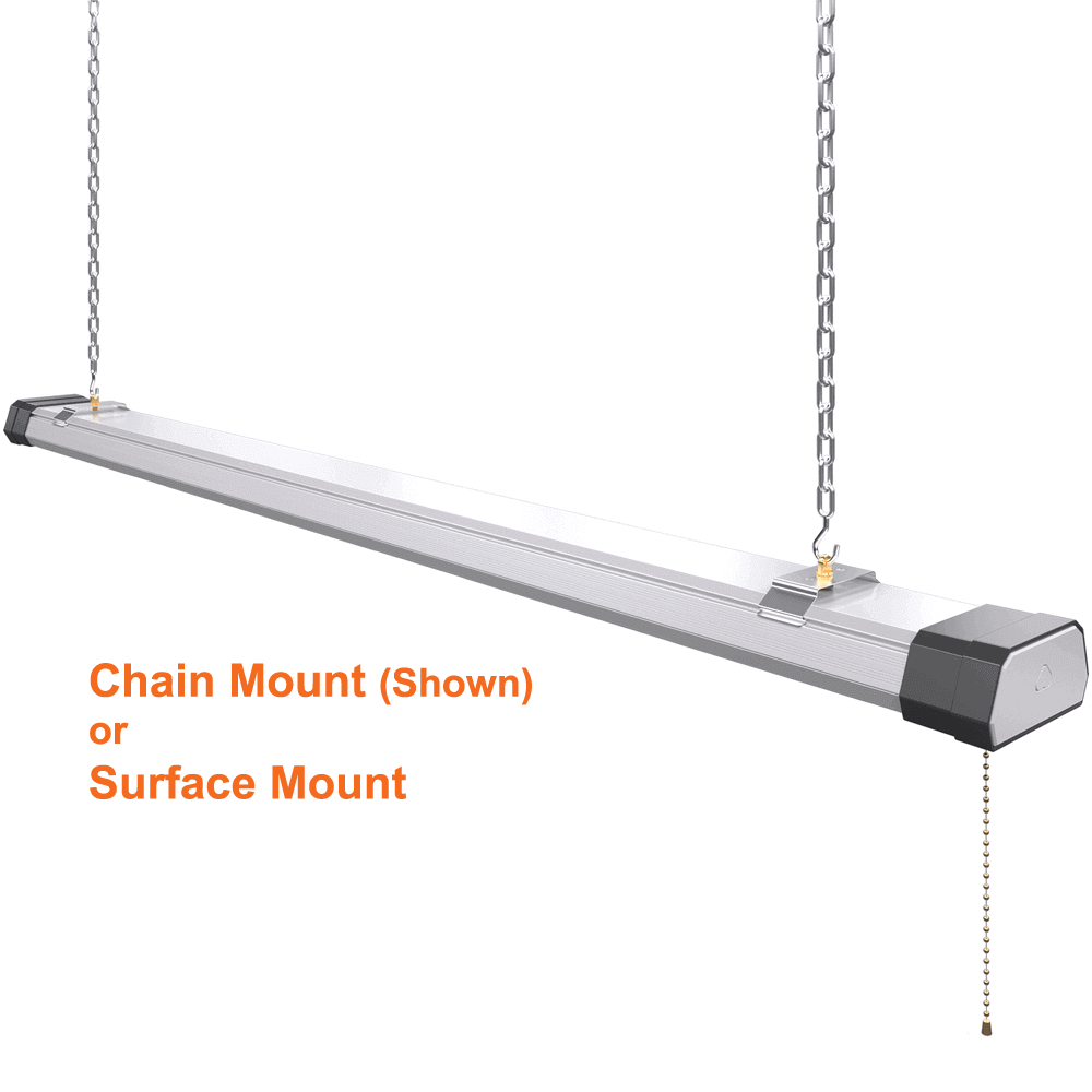 Chain Mount For 2 Pack 100watt Linkable 4' LED Shop Light 5000k 13000 Lumens cETL 120v