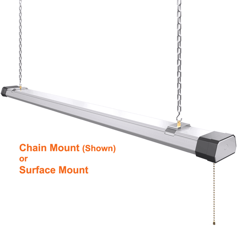 Chain Mount For 2 Pack 100watt Linkable 4' LED Shop Light 5000k 13000 Lumens cETL 120v