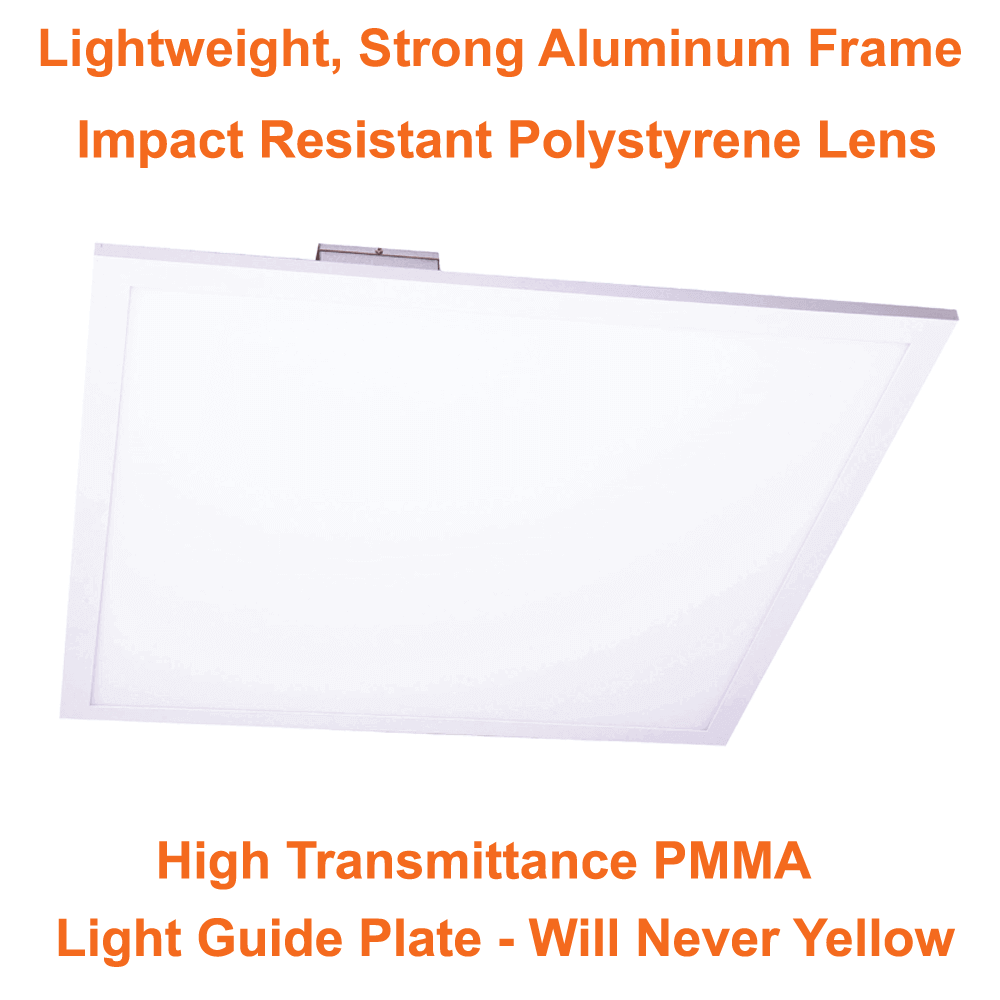 2x2 Edge Lit LED Panel Light 3 Wattage 3CCT 120-347v cUL Smart Wireless Network Controls Ready 3