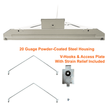 V-Hooks And Strain Relief For High Output 300watt High Bay 4000k 50600 Lumens 120-347v cUL Dimmable