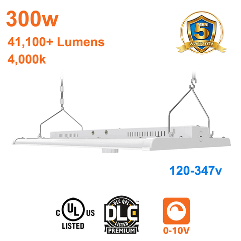 300watt LED High Bay 4000k 41100 Lumens cUL 120-347v 0-10v Dimmable 1