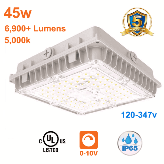 45watt LED Garage Light 5000k 6900 Lumens 120-347v cUL 0-10v Dimmable