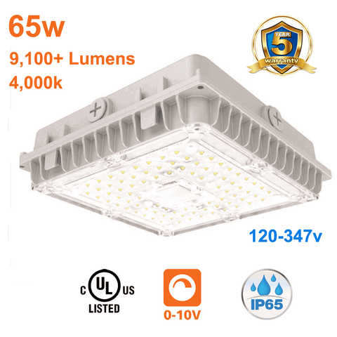 65watt LED Garage Light 5000k 9100 Lumens 120-347v cUL 0-10v Dimmable 1