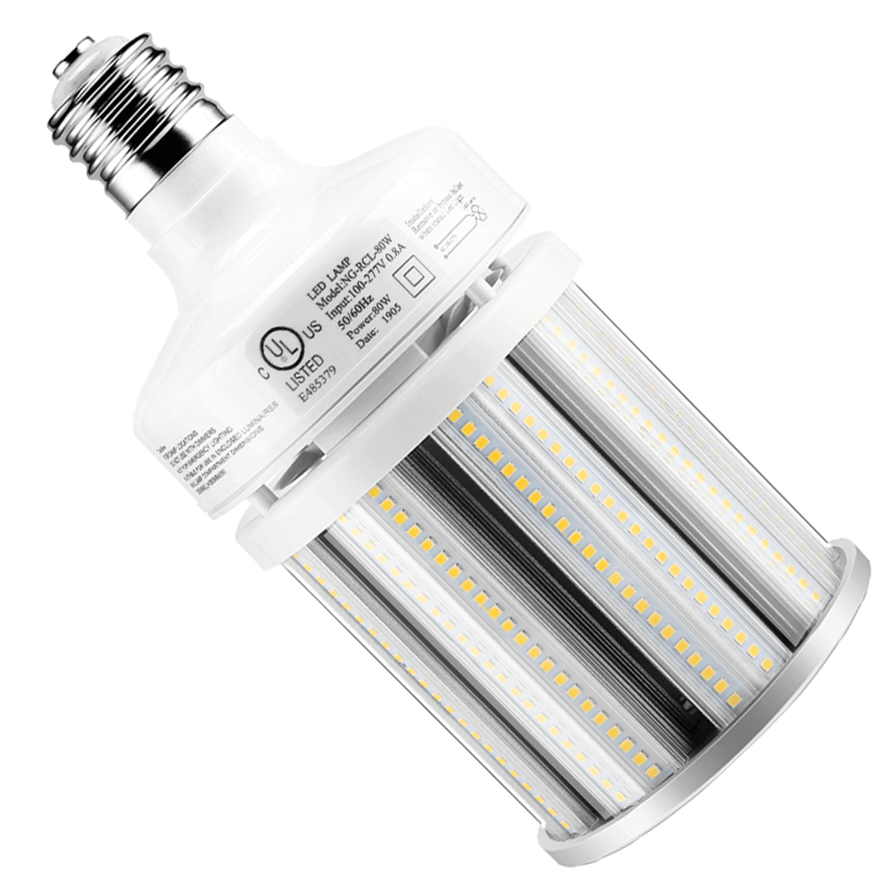 80watt LED Corn Bulb Outdoor LED Light Bulb 5000k 11300 Lumens 120-277v cUL E39 Base