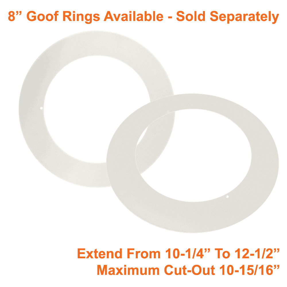 Goof Rings For 4 Pack 8" Pot Light LED Downlight 3 Wattages 3 CCT 120-347v cUL