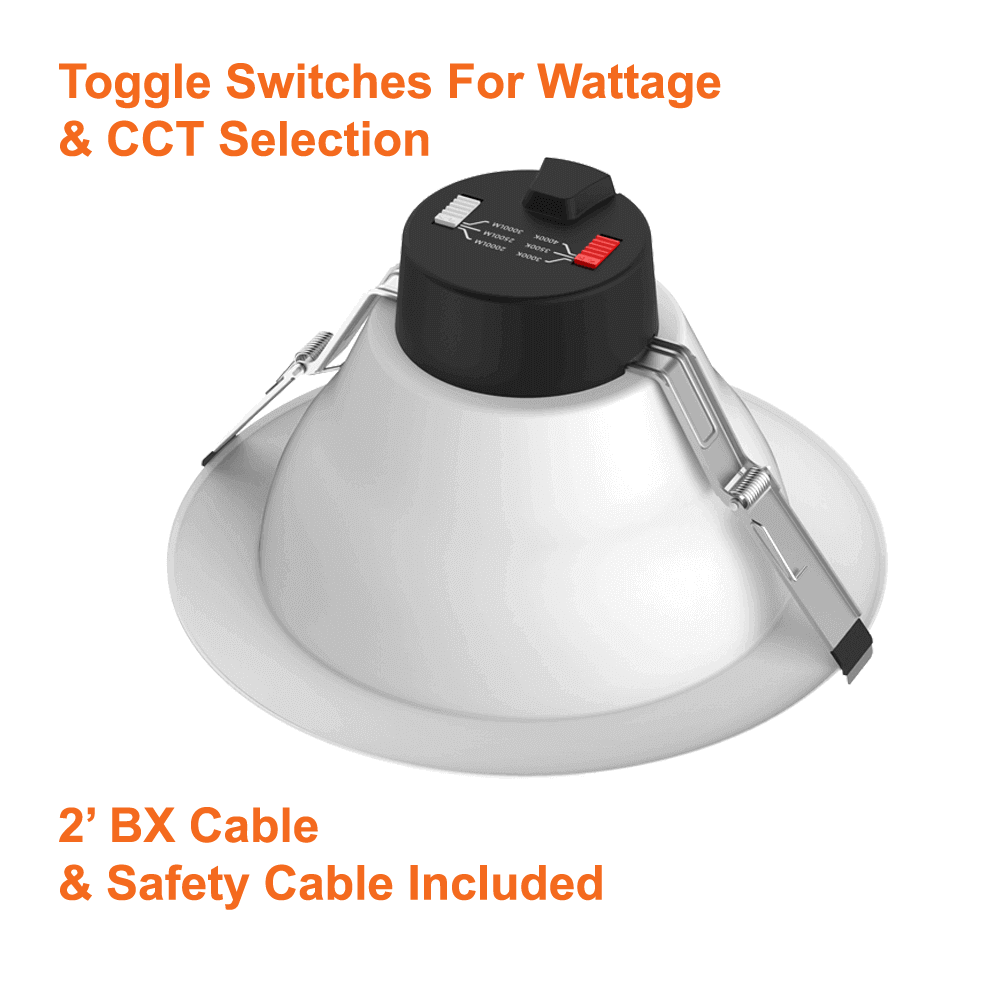 4 Pack 9.5" Pot Light LED Downlight 3 Wattages 3 CCT 120-347v cUL 3