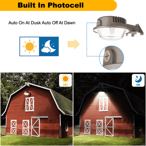 Built In Photocell For 100 Watt Barn Light Yard Light 100-277v 5000k 12000 Lumens ETL IP65 Photocell