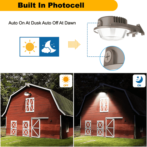 Built In Photocell For 80 Watt Barn Light Yard Light 100-277v 5000k 9600 Lumens ETL IP65