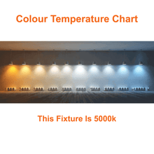 LED Colour Temperature Chart Showing 5000k For Work Light Construction Light 100w 5000k 120-277v cETL Orange Linkable LED Network