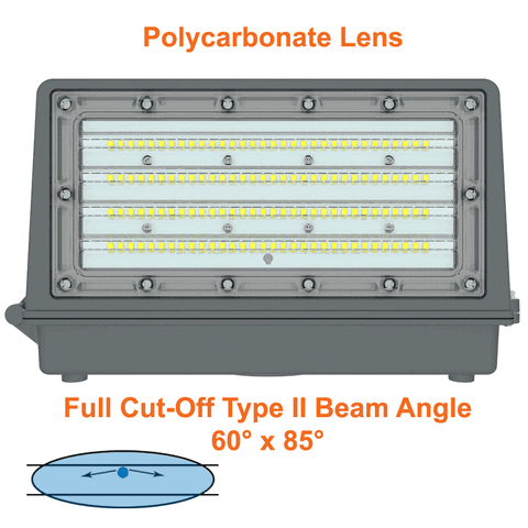 40watt Full Cut-Off LED Outside Wall Light 3000k 5400 Lumens cUL 120-347v 4