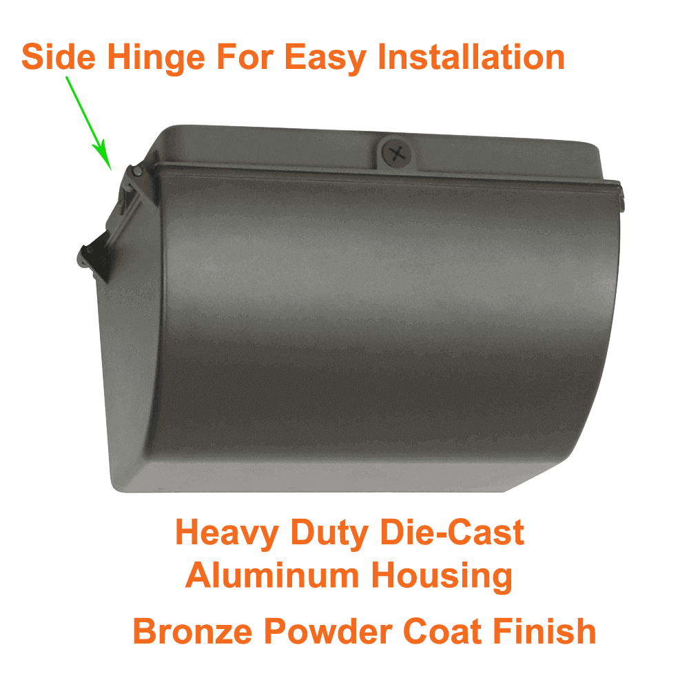 60watt Full Cut-Off LED Outside Wall Light 3000k 7800 Lumens cUL 120-347v 3