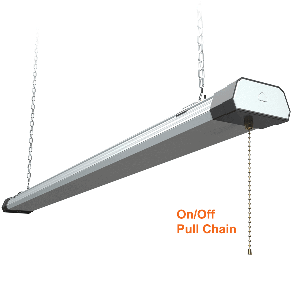 On/Off Pull Chain For 100watt Linkable 4' LED Shop Light 5000k 13000 Lumens cETL 120v