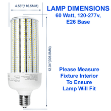 Dimensions Of Light Bulb 60 Watts LED Corn Light 5000K 8400 Lumens 120-277v E26 cUL Listed