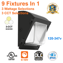 LED Outside Wall Light 3CCT Selectable 3 Wattage Selectable cUL 120-347v Dimmable 1