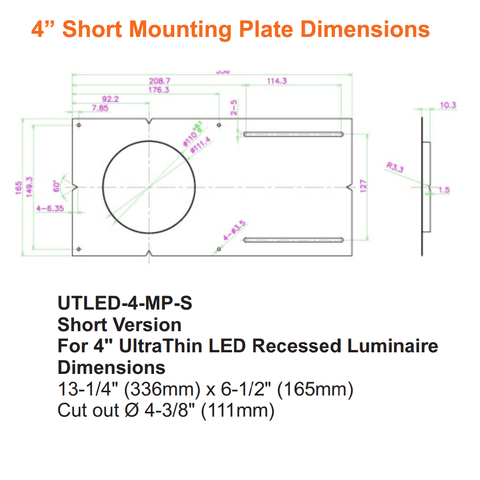 Short Mounting Plate For LED Pot Light 4 Inch Downlight