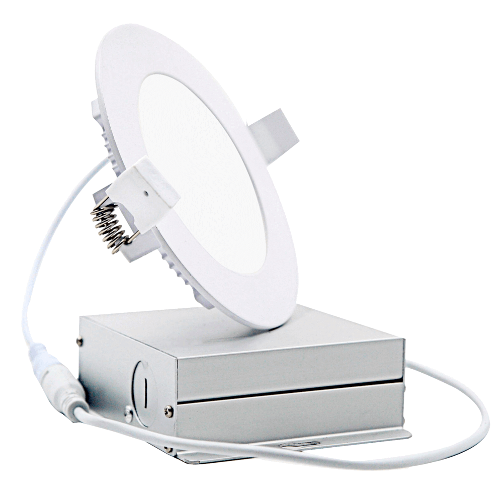 Thin LED Pot Light 4 Inch Downlight 10watts 600 Lumens 5 CCT 120v cETL Dimmable 