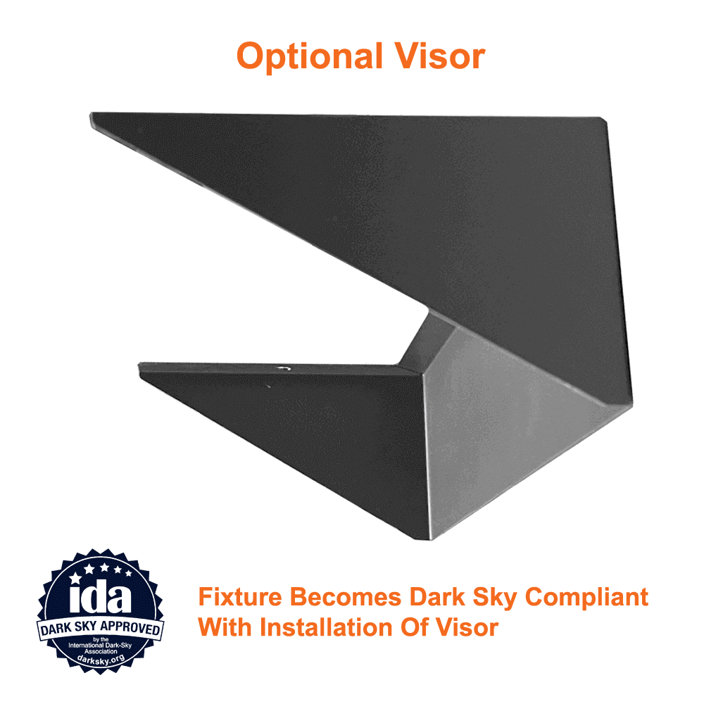 Visor For 60watt Full Cut-Off LED Outside Wall Light 3000k 7800 Lumens cUL 120-347v