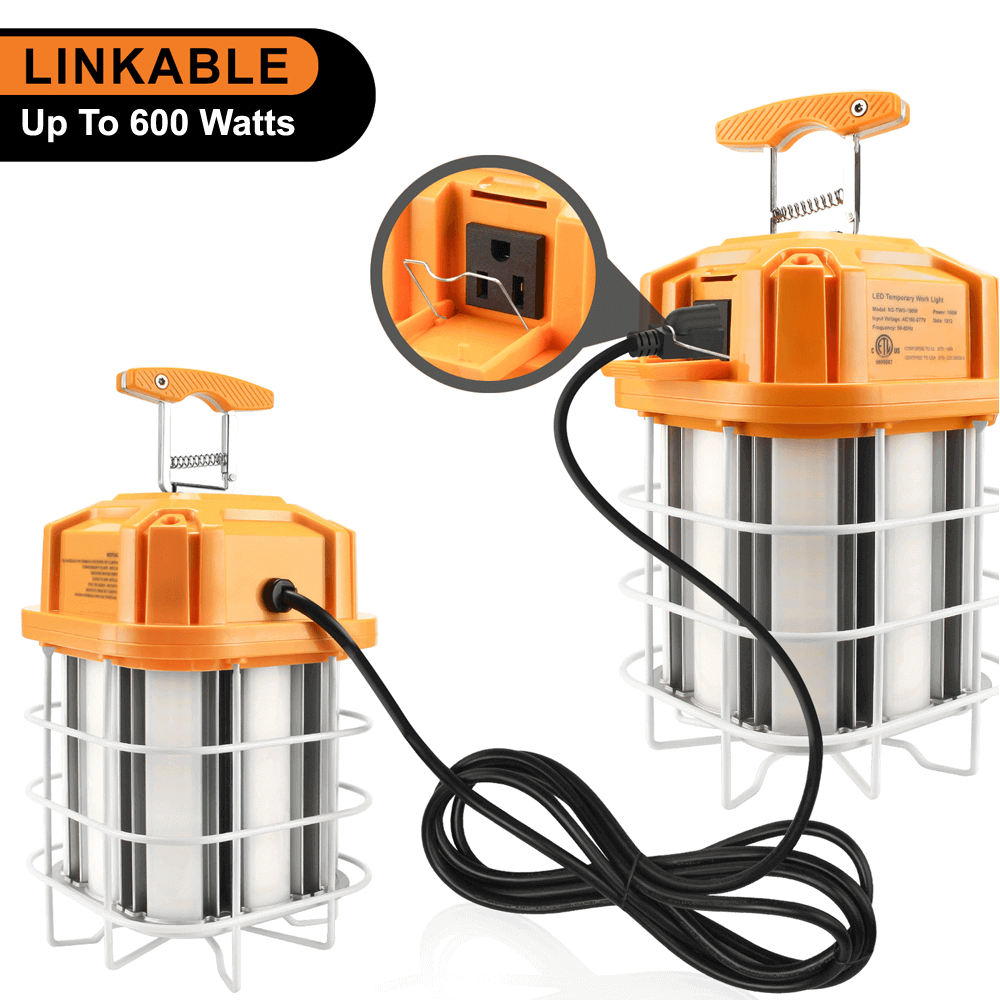 Work Light Construction Light 125w 5000k 120-277v cETL Orange Linkable LED Network 3