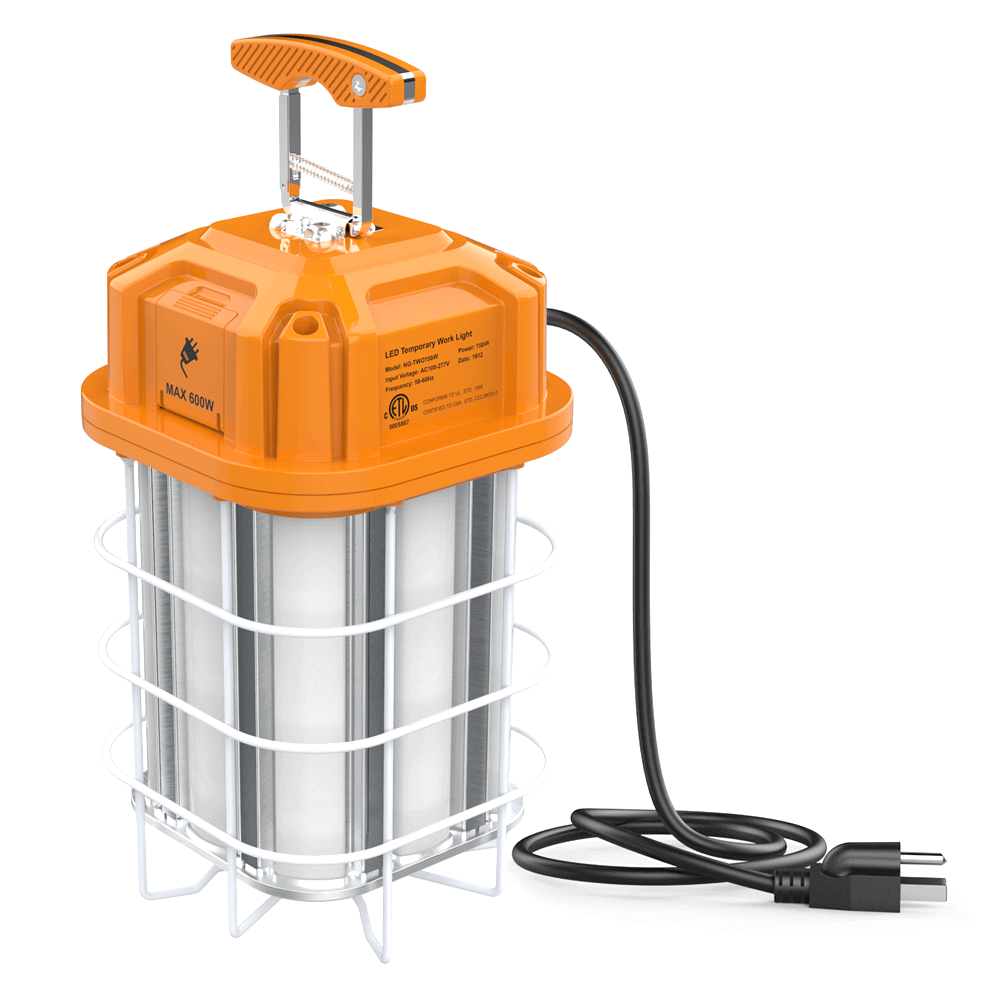 Work Light Construction Light 150w 5000k 120-277v cETL Orange Linkable LED Network